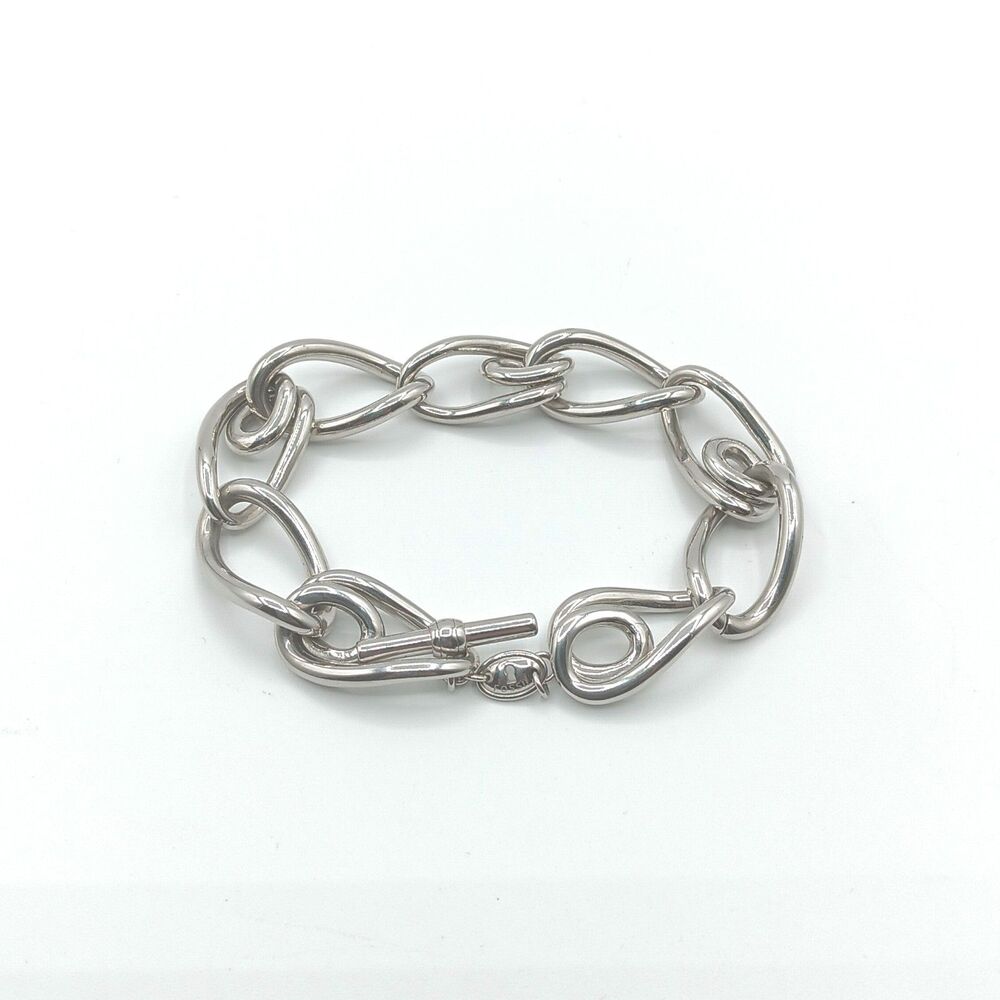Fossil Chain Link Bracelet 8” Stainless Steel Unisex Toggle Chunky Whimsigoth